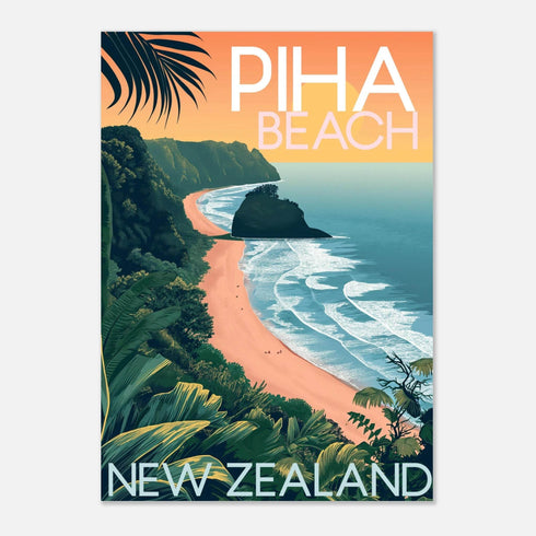 Piha New Zealand Classic Semi-Glossy Paper Poster - Books Worth Keeping